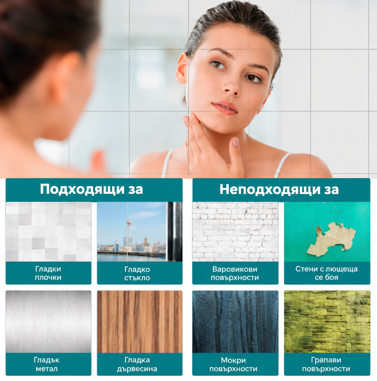 Комплект 6 акрилни самозалепващи огледала