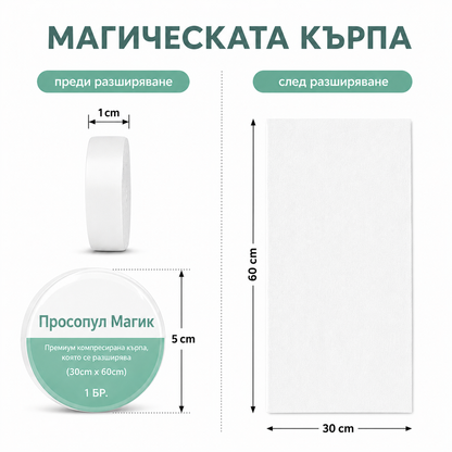 Комплект 5 големи разширяващи се кърпи