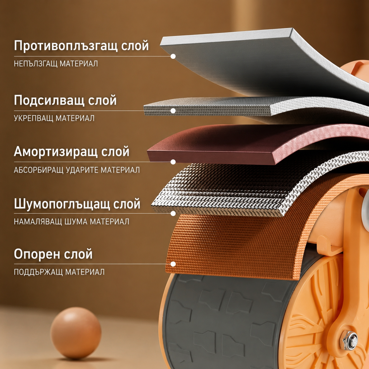 Абдоминално колело с автоматично връщане